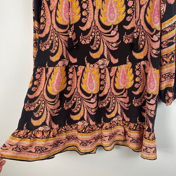 CALYPSO ST BARTH PAISLEY Printed 100% SILK MINI DRESS XS - Picture 6 of 12